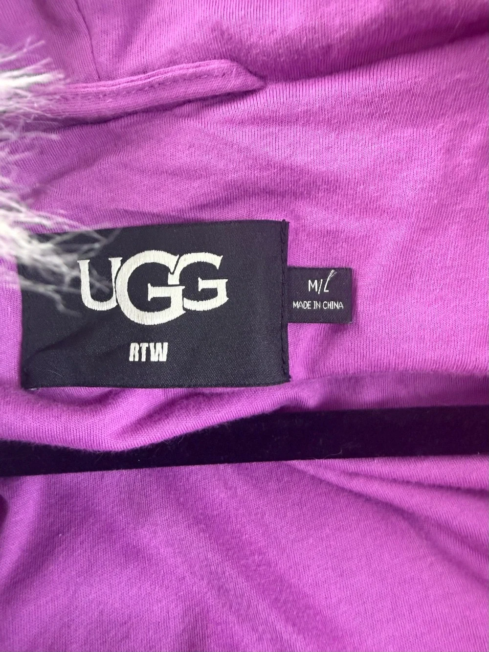 Ugg Womens Clove Faux Fur Oversized Jacket Purple Aura Sz Med-Large Zip Hooded